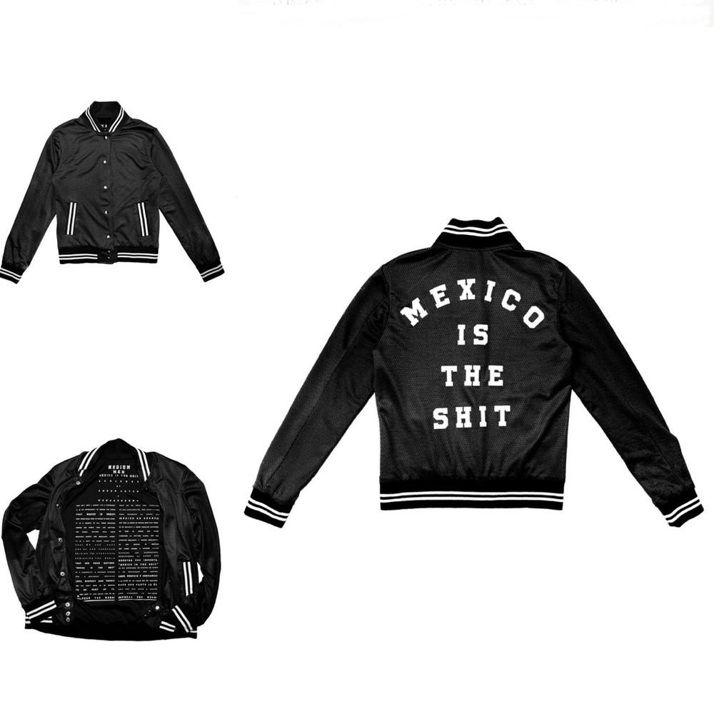 ✅SOLD✅ Mexico Is The Shit” Letterman Sports Jacket Black W/White Detail Women S